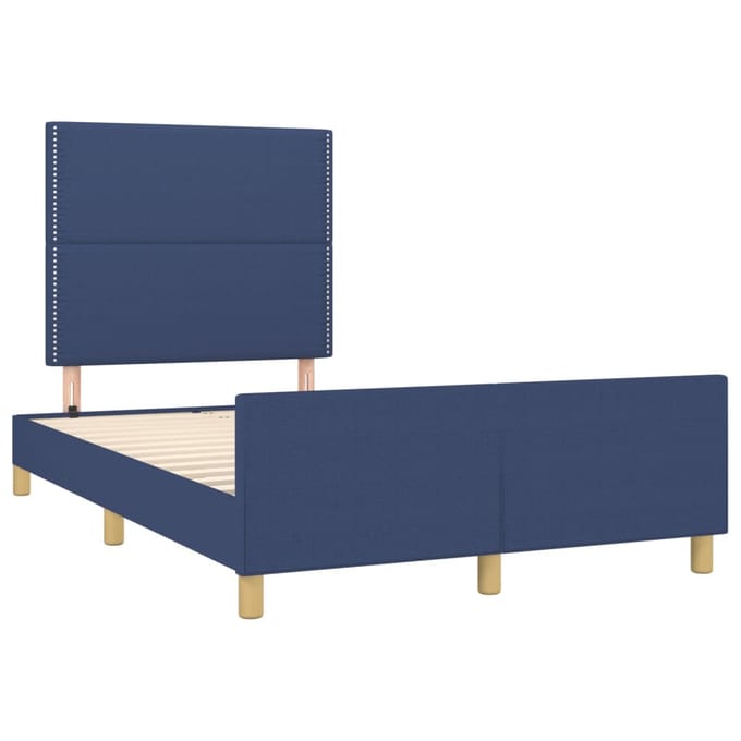 vidaXL - Bedframe - zonder - matras - 120x190 - cm - stof - blauw