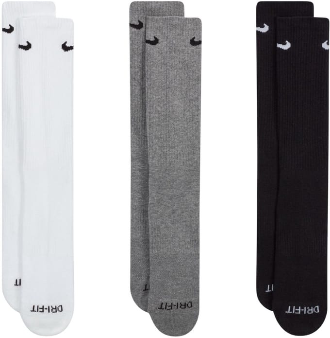 Nike Sokken Everyday Plus Cushioned 3 pary Wit, Grijs, Zwart - Maat 38-42