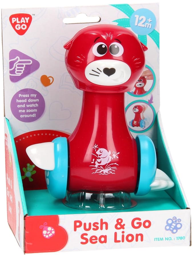 Play push & go zeeleeuw speelgoed - kleurrijke dieren speelfiguur.