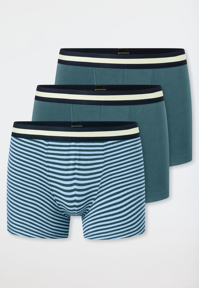 Shorts, set van 3, met streepjes, groen/blauw - 95/5 176