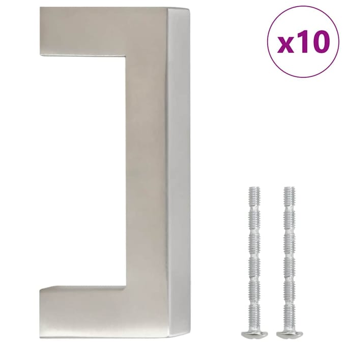 vidaXL - Handvatten - 10 - st - 64 - mm - roestvrij - staal - zilverkleurig
