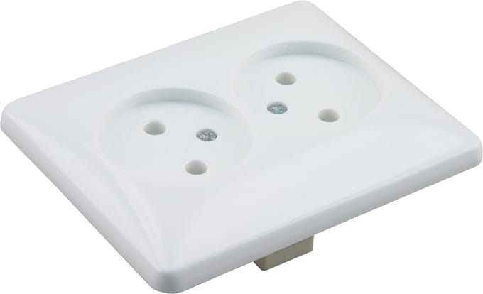 Uni Inbouw Stopcontact - 2-voudig - Polarwit