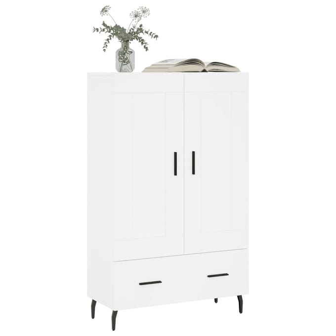 vidaXL - Hoge - kast - 69,5x31x115 - cm - bewerkt - hout - wit