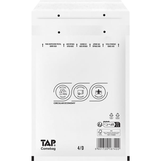 Envelop TAP Comebag luchtkussen nr14 200x275mm 100 stuks