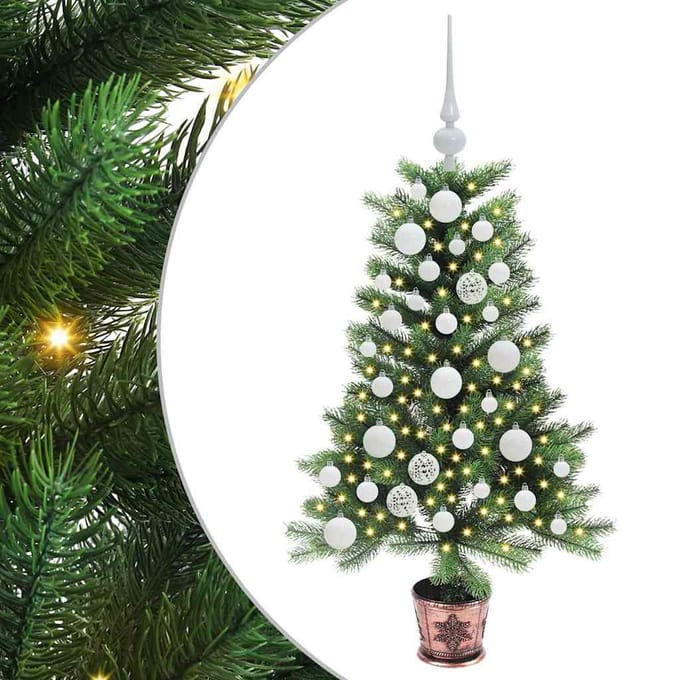 vidaXL - Kerstboom - met - 150 - LED - met - standaard - Groen - 90 - cm - PE