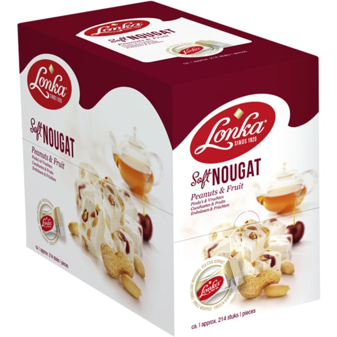 Lonka Nougat peanut & fruit - per stuk verpakt - box a 2,57kg