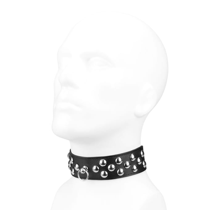 Rimba - Collar Versierd Met Ronde Studs - 4 cm Breed