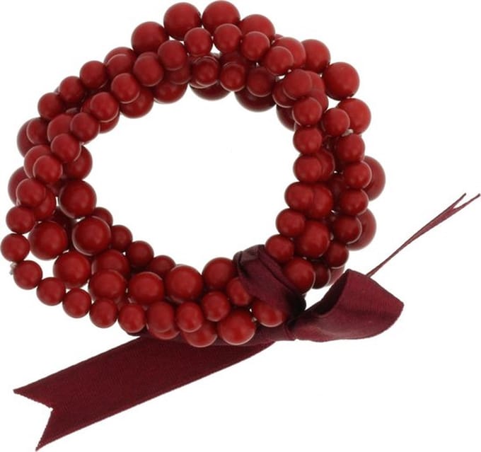 Behave - Armband - Elastich - Set van 5 Rode Armbanden met strik