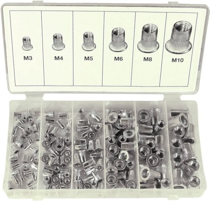 Weber Tools professioneel assortiment blindklinkmoeren aluminium 150 delig