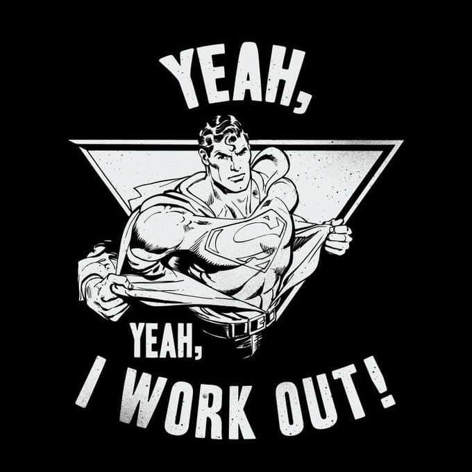 DC Comics Superman I Work Out T-shirt - Zwart - S