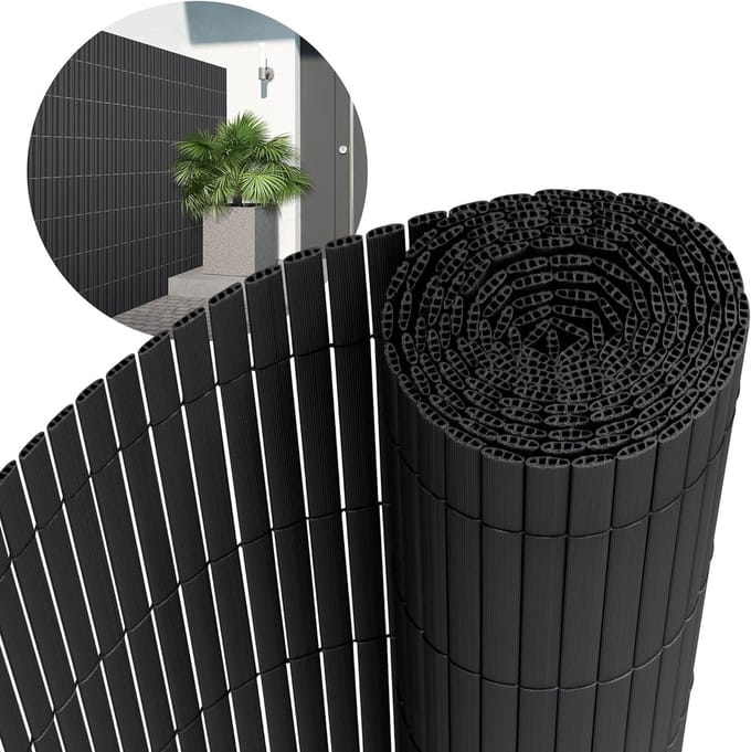 PVC Privacy Scherm - Windscherm Tuin - Balkon Afschermen - Versterkte Structuur - 140x1000cm - Antraciet