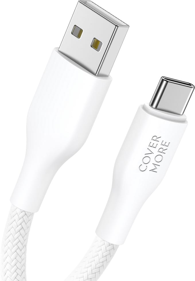 Usb naar usb C kabel - Oplaadkabel - Datakabel - Usb C kabel - 1m - Stevig - Nylon - Sterk - Wit