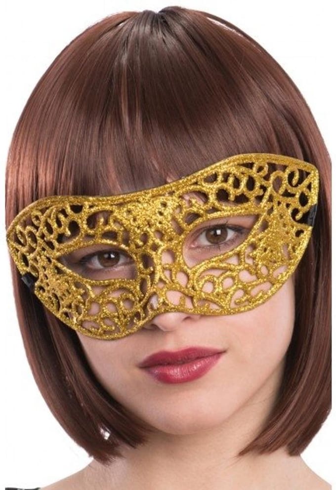 Carnival Toys Verkleedmasker Glitter Dames Goud One-size