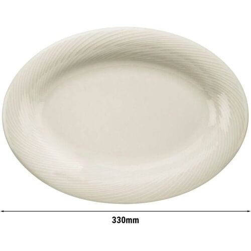 GGM Gastro (12 Stück) SEMPRE - Platte/Dönerteller - oval - Länge: 330mm - Creme Crème
