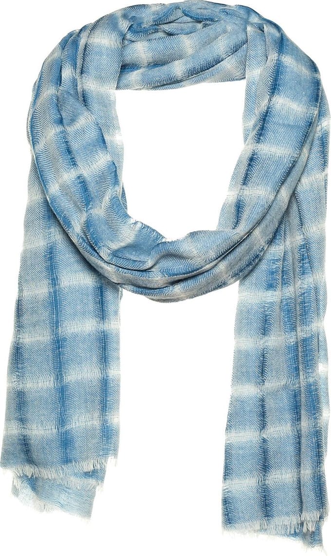 Amor Collections - Basket weave sjaal - Boiled wol - Blauw - 100x200 cm