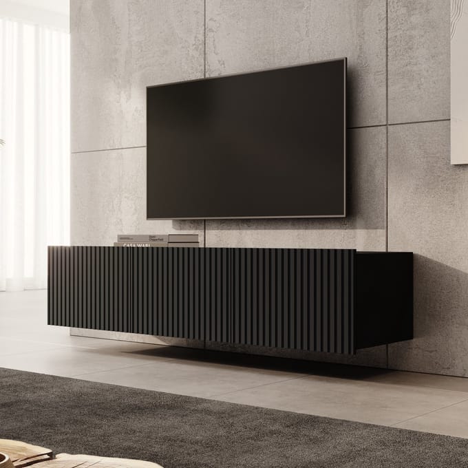 Meubella - TV-Meubel Kenderes - Zwart - 150 cm