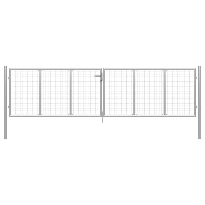 vidaXL Tuinpoort gegalvaniseerd staal 400x100 cm zilver