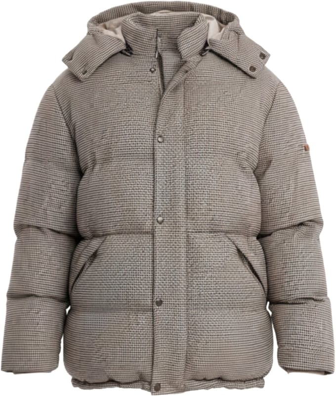 OMBRE Jas - Lange Mouw - Rits - Geruit Beige L