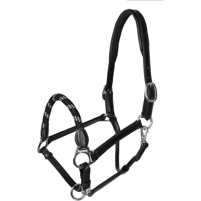 Leren halster voor paarden Acavallo Ergonomic Pollguard Muserolle