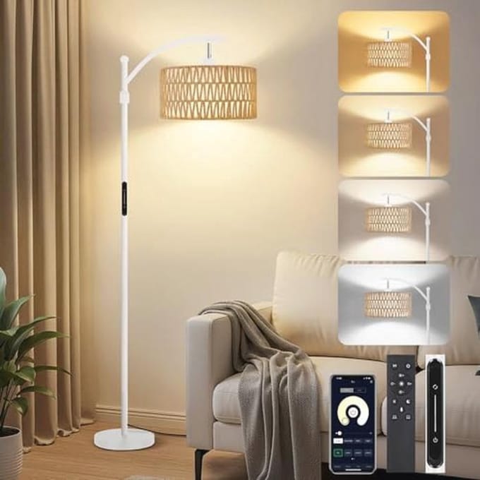 Dimbare Boho Staande Lamp met App en Afstandsbediening