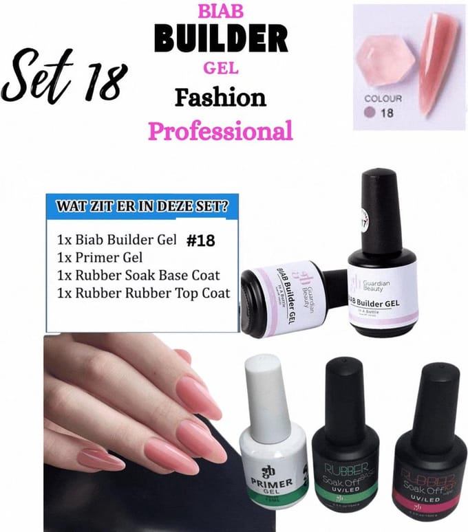 Guardian Beauty BIAB Builder Gel Set - Aphrodite - #18 - Nagel Gellak