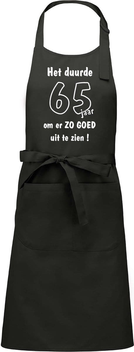 Mijncadeautje - Keukenschort - BBQ schort - Het duurde 65 jaar - chique grijs