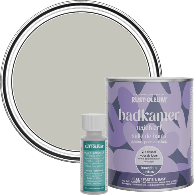 Rust-Oleum Grijs Badkamer Tegelverf Hoogglans - Mist 750ml