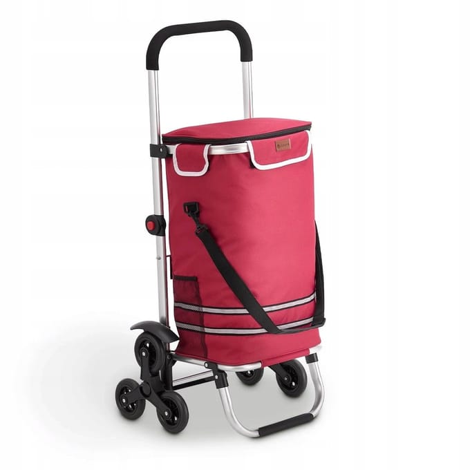 Boodschappentrolley 3in1 - 56L - Voor Trappen - Rood