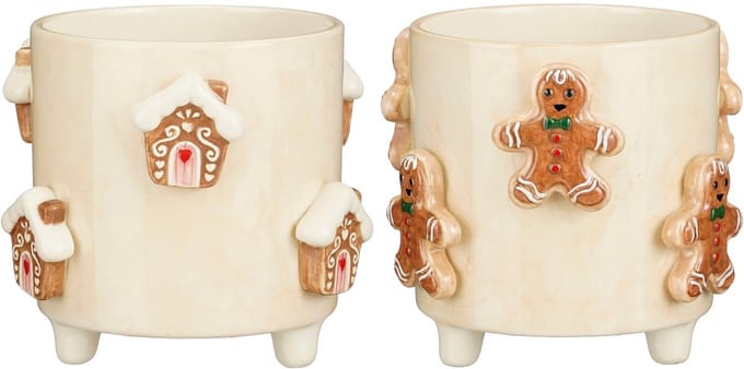 Mica Decorations Bloempot - 1 Stuk Willekeurig - Kleur/Variant Niet Kiesbaar - H15 x Ø17 cm - Dolomiet - Off-white