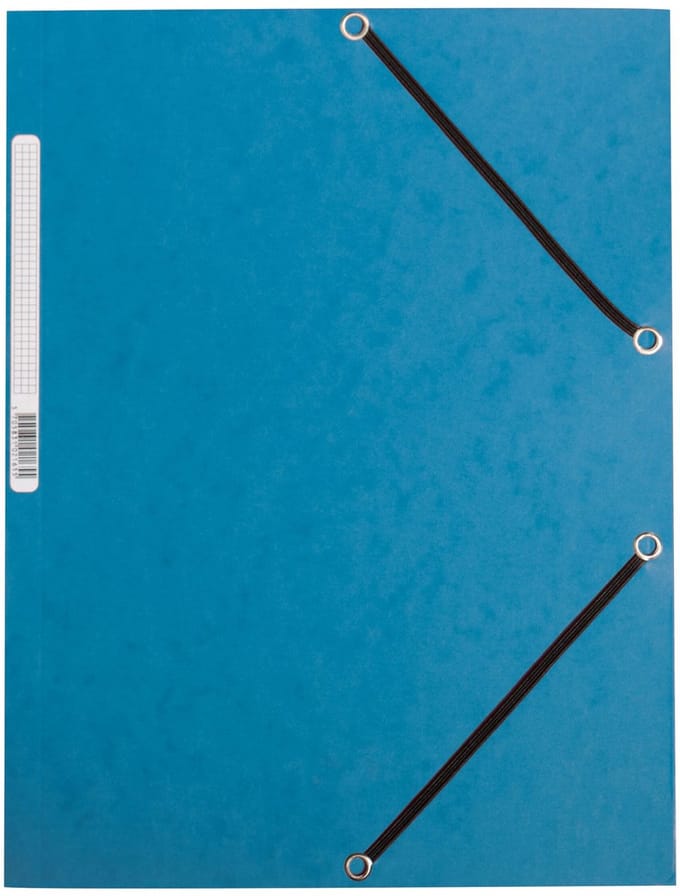 Q-CONNECT elastomap, A4, 3 kleppen en elastieken, karton, blauw 10 stuks
