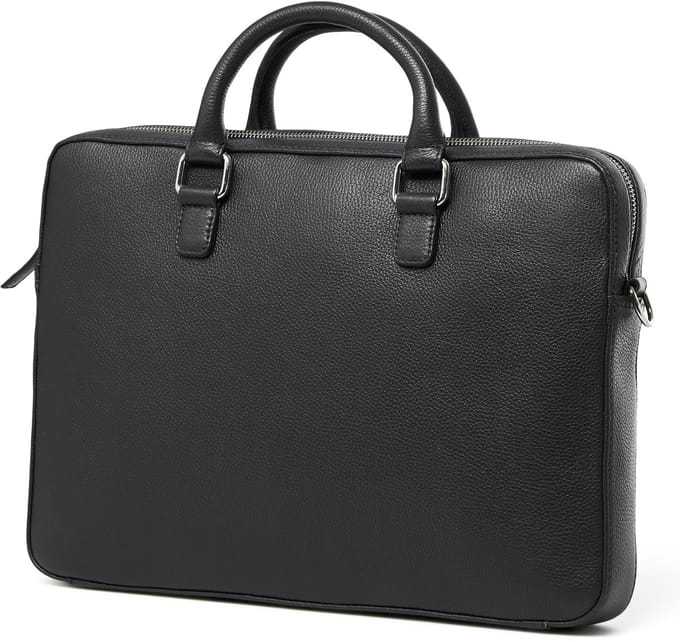Vancouver | Zwarte leren laptoptas