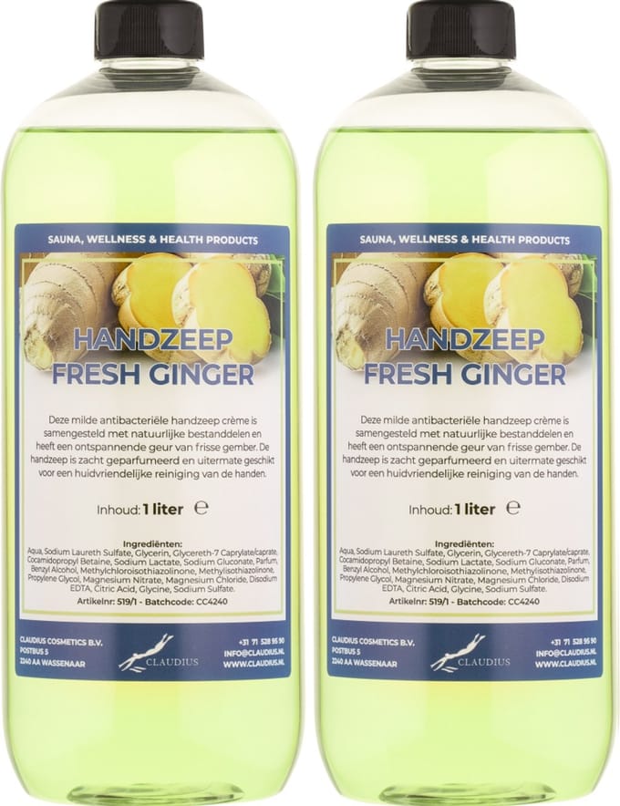 Handzeep Fresh Ginger 1 liter - set van 2 stuks