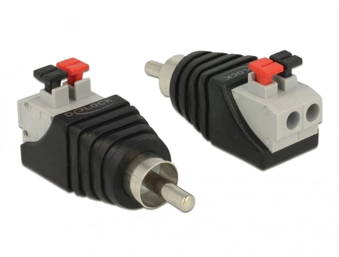 Delock 65566 Cinch Adapter [1x Cinch-stekker - 1x Bus] Zwart, Grijs, Rood 0 mm