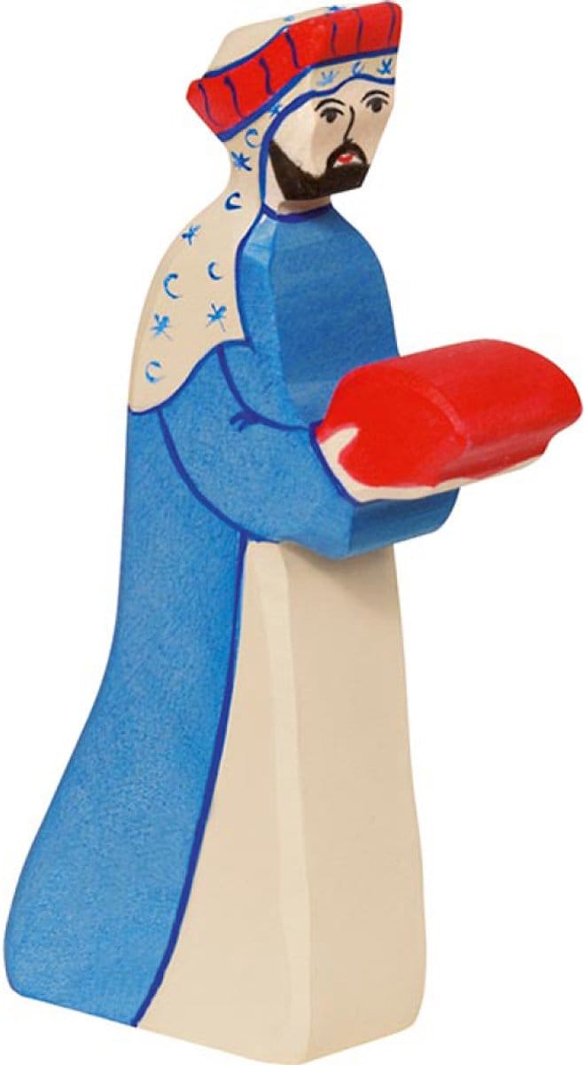 HOLZTIGER Kerstmis - Melchior Paars - 9X2X15Cm - Houten Figuur - Handgemaakt