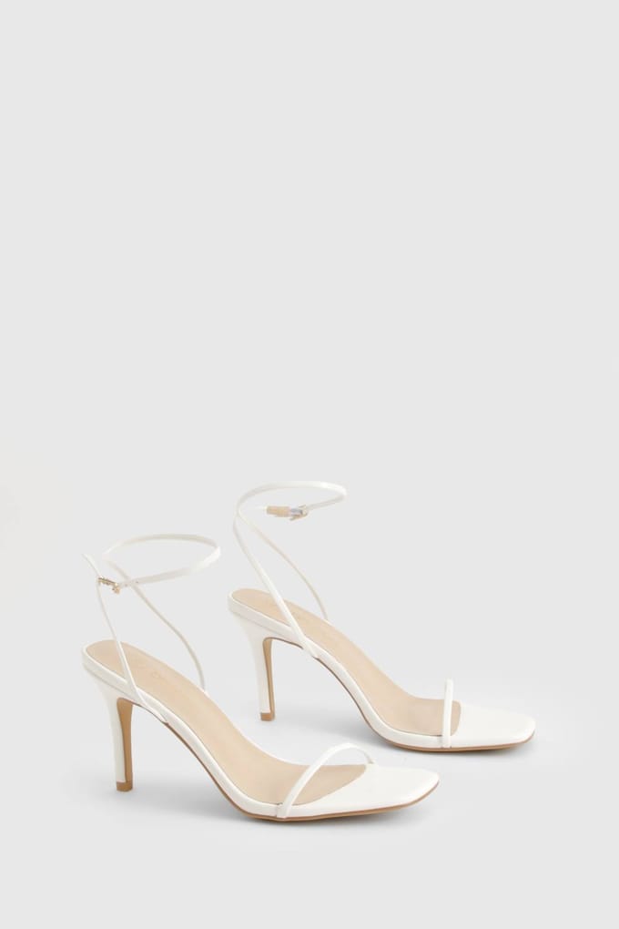 boohoo Dames Bijna Onzichtbare Lage Stiletto Hakken | Wit | Maat: 40