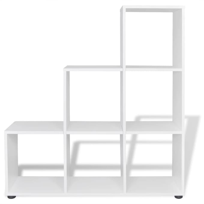 vidaXL - Boekenkast/presentatiemeubel - trapvormig - 107 - cm - wit