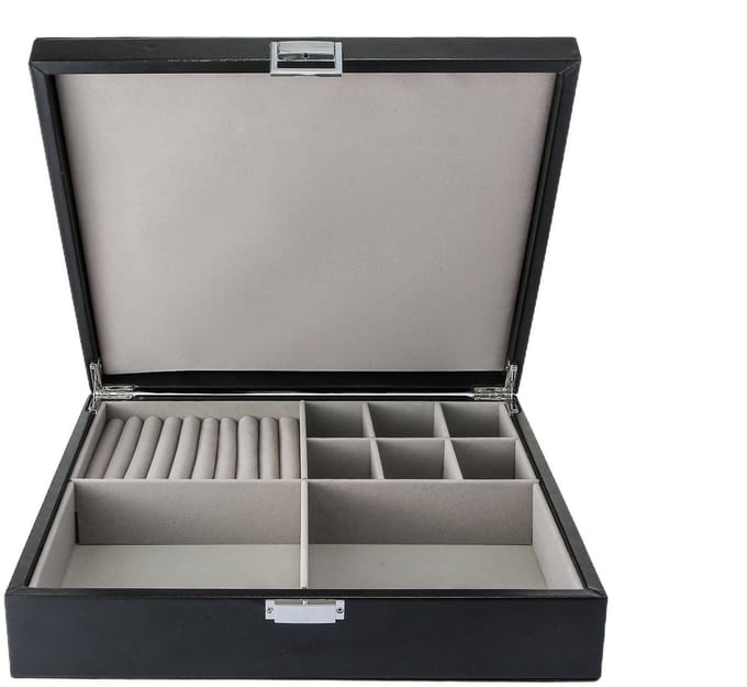 Emilie collection - sieradendoos - luxe juwelendoos - zwart - beautycase - maat large