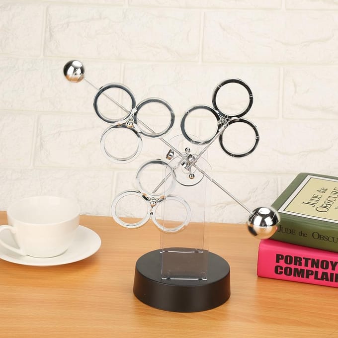 Elektronisch Perpetuum Mobile Draaiend Hemelmodel Kinetische Kunst Ambacht Bureau Decoratie gray