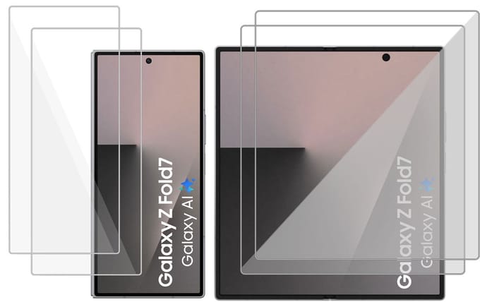 2x TechNow Screenprotector geschikt voor Samsung Galaxy Z Fold 7 Screenprotector - Rounded - Proteqt+