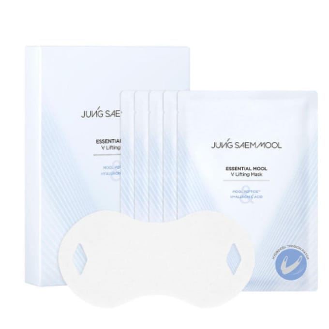 JUNGSAEMMOOL Essential Mool V Lifting Mask 10.5g x 5 Sheets – Jawline Sculpting, Puffiness Care, High-Tension Hydrogel Lifting Mask white