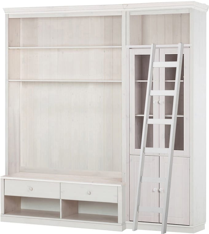 Anita-Wandmeubel - Tv-lowboard & Ladder - Wit