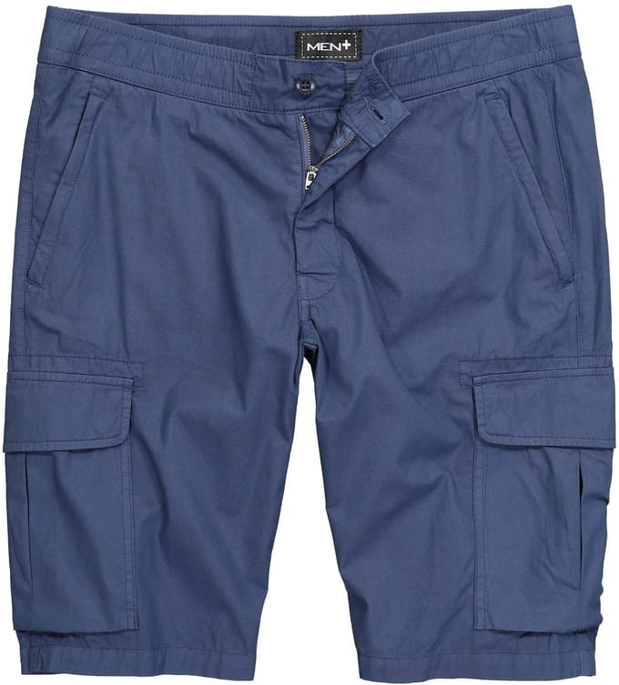Men Plus - Heren - Cargo-Bermuda buikvriendelijk relaxed fit - Blauw - Maat 68