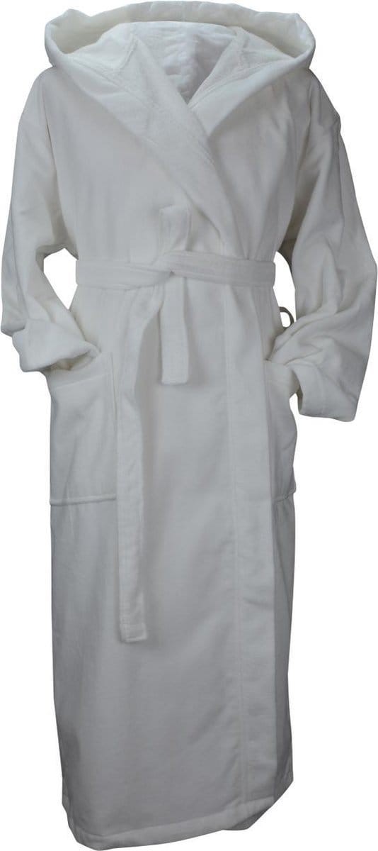 ARTG Robezz - DeLuxe - Velours Badjas met Capuchon - Wit - True White - Maat S/M
