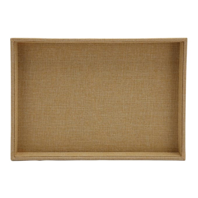 Sieraden Display Tray Stapelbare Platte Sieraden Organizer Linnen Vitrine Display voor Kettingen beige