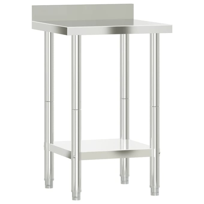 Vidaxl Keukentafel Werkblad Met Rand, 55X55X93 Cm, Roestvrij Staal
