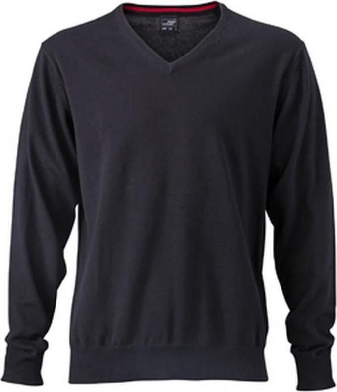 James and Nicholson Heren V-hals pullover (Zwart)