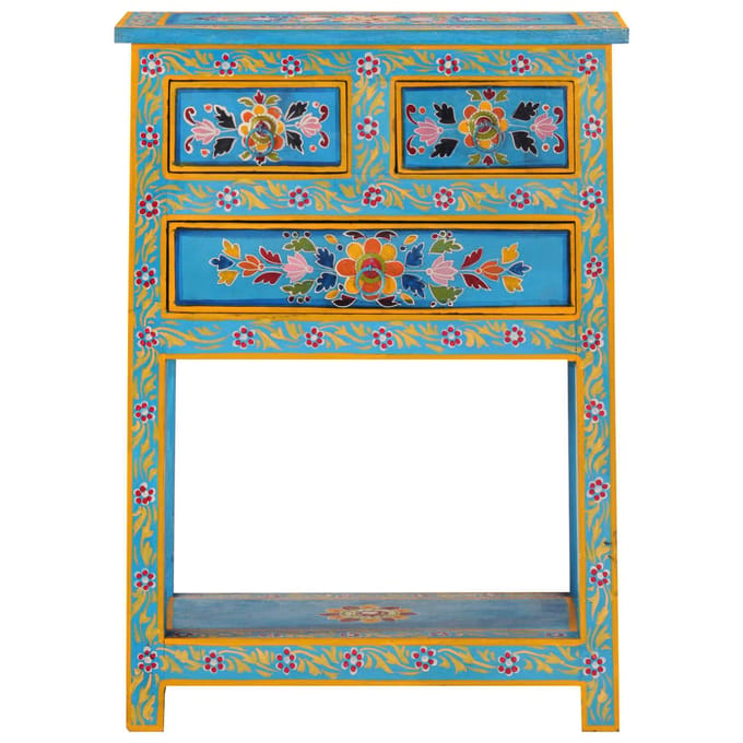 vidaXL - Dressoir - 55x30x76 - cm - massief - mangohout - turquoise