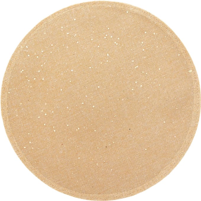 Feeeric Lights Placemat - goud glitter - rond - D38 cm - jute - Voor o.a. Kerstmis/bruiloft/feest