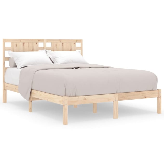 vidaXL - Bedframe - massief - hout - 135x190 - cm