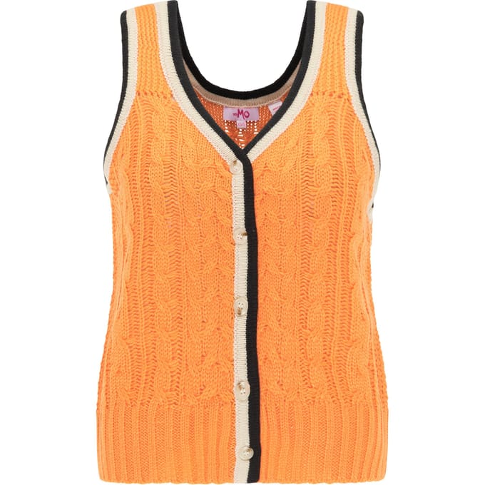 Mymo Gebreide vest Dames oranje